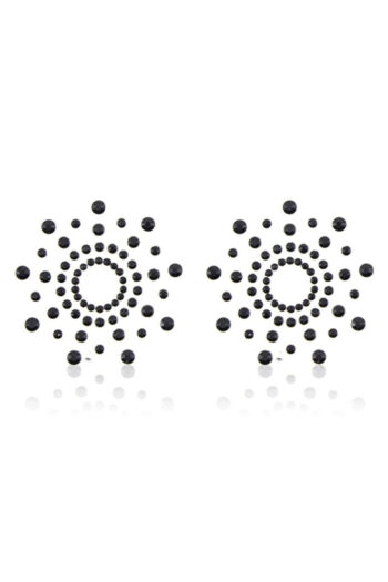 Paire de cache tétons adhésifs strass noir