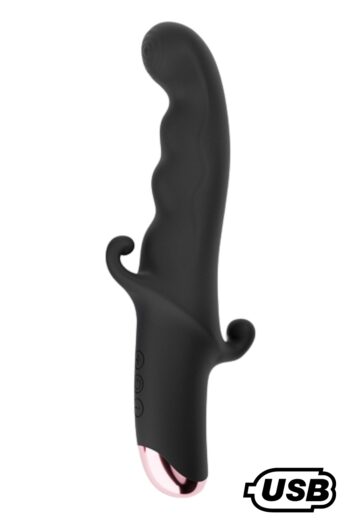 BLACK KNIGHT, Vibromasseur Point G USB en silicone médical doux, doté de 10 modes de vibration