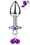 Plug bijou aluminium violet avec clochettes Taille S JINGLE