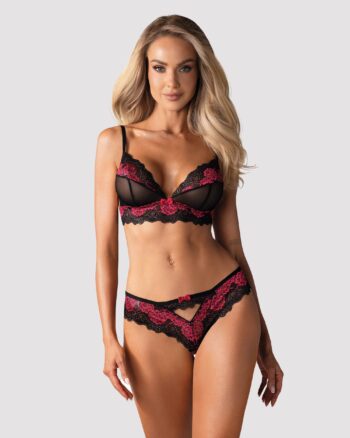 Obsessive - Tulia 2-Delige BH Set - Zwart/Roze