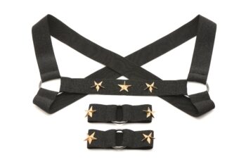XR Brands - Borstharnas met Armbanden - Zwart
