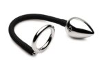 Master Series - Tug + Plug Cock & Ball Ring met Anaalplug - Zwart&Zilver
