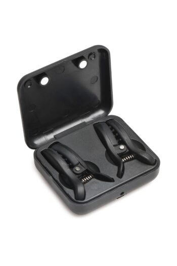 XR Brands - Dark Grip Vibrerende Tepelkemmen - Zwart