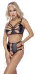 Cottelli LINGERIE – Soft Bra & Crotchless Panty Set – Zwart
