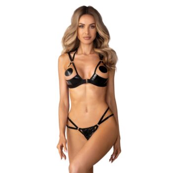 Obsessive – Keira Lise 2-Delige Open Set – Zwart