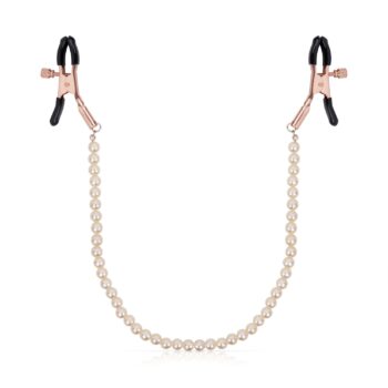 Rosy Gold - Tepelklemmen met parelketting - Verstelbaar Design