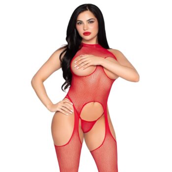 Leg Avenue - Cupless Bodystocking Set - Rood